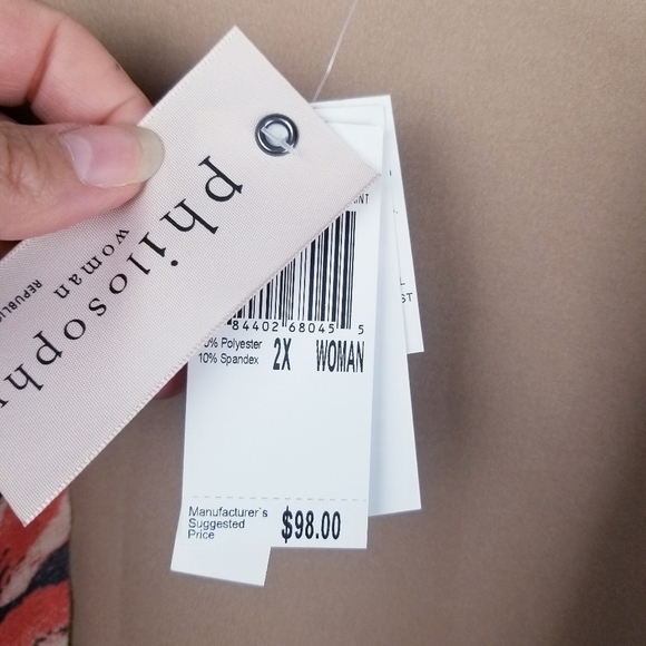 Philosophy Plus Size Floral Faux Suede Open Front Topper Jacket NWT 2X - Picture 4 of 11